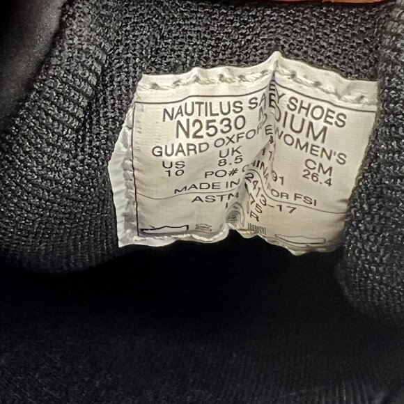 Nautilus Womens N2530 Black Slip And Oil Resistant Safety Toe Size 10 Work Shoes - Picture 11 of 11